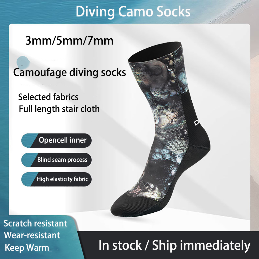 Women'S Shoes Neuropathy - Chaussettes de plongée camouflage en néoprène