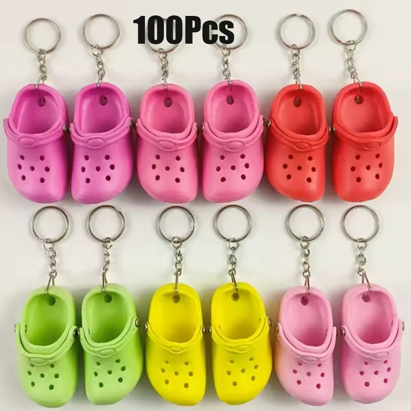 Croc Style Clog - 100 pièces de mini porte-clés style