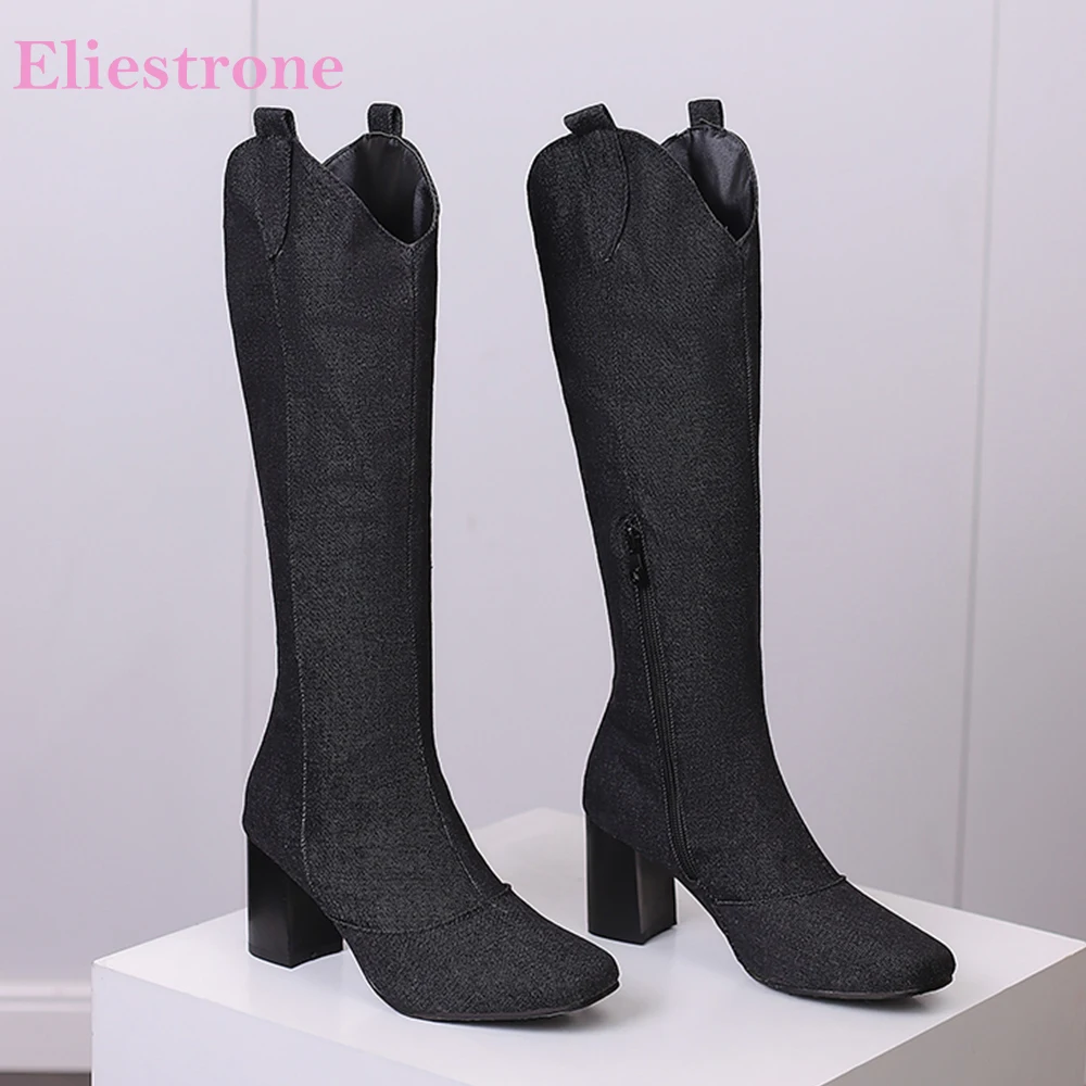 Women'S Shoes In Size 12 - Nouveau hiver noir bleu femmes genou