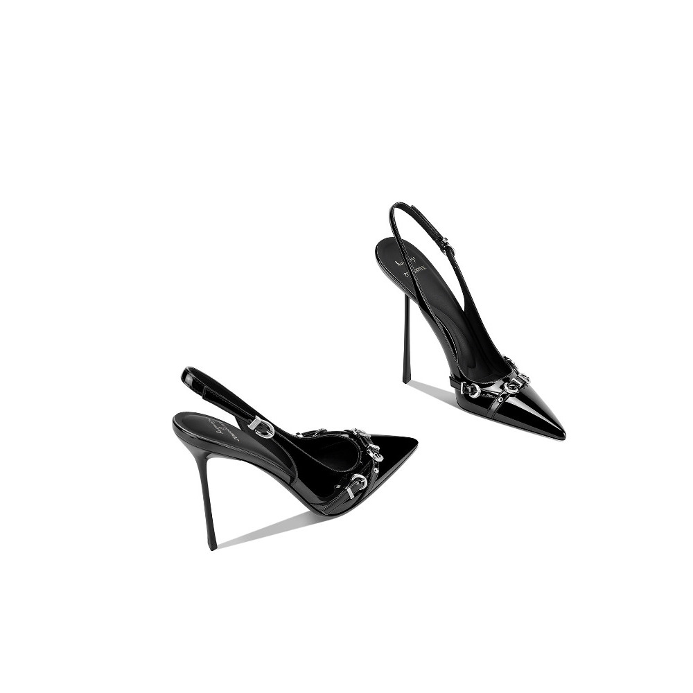 Strappy Heeled Sandals - Sandales à talons fins et bout