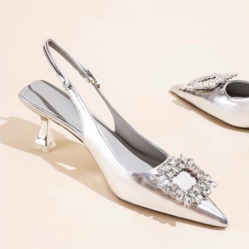 Strappy Heeled Sandals - Sandales d'été à bout pointu pour