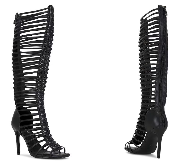 Sandales bottes noires à talon - Strappy Heeled Sandals avis et prix