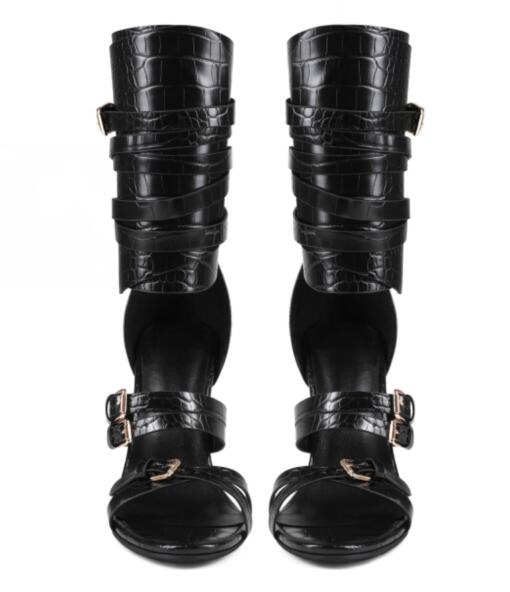 Sandales longues sexy en cuir  - Strappy Heeled Sandals avis et prix