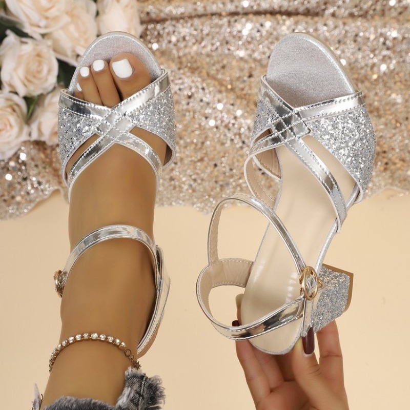 Sandales à talons carrés pour  - Strappy Heeled Sandals avis et prix